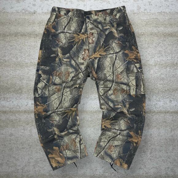 Vintage Realtree Hunting Camo Tactical Pants Baggy Wide Leg Cargos Woodland 90s - Picture 2 of 5